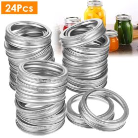 24 Pc Regular Mouth Canning Jar Metal Rings