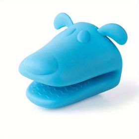 2pc Silicone Puppy Dog Oven Mitt Set (Color: Blue)