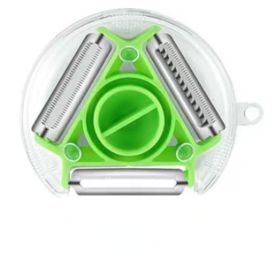 3 In 1 Stainless Steel Multifunctional Peeler (Color: Green)