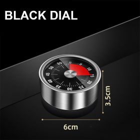 Stainless Steel Visual Mechanical 60-Minute Timer With Loud Alarm (Color: Black)