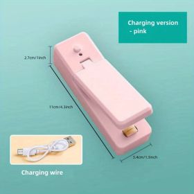 Rechargeable Mini Sealing Machine (Style: Rechargeable - Pink, Color: Random Color)