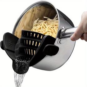 Silicone Pot Strainer And Pasta Strainer (Quantity: 1 Pack Black)